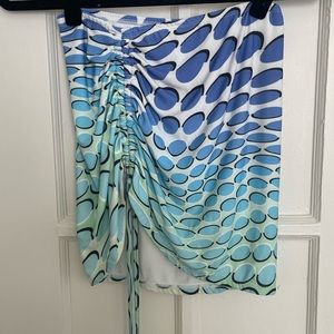 O-Mighty Wrap Mini Skirt in Blue Gradient